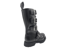 Lade das Bild in den Galerie-Viewer, Darksteyn Schuhe 14 Eye 4 Buckle Ranger Premium Boots Black Springerstiefel