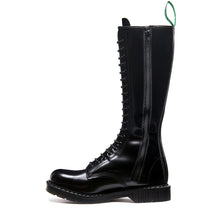 Lade das Bild in den Galerie-Viewer, Solovair Schuhe Boots 20 Loch mit Reißverschluss Schwarz Made in England