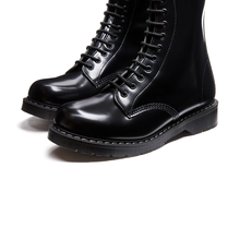 Lade das Bild in den Galerie-Viewer, Solovair Schuhe Boots 20 Loch mit Reißverschluss Schwarz Made in England
