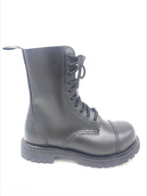 Lade das Bild in den Galerie-Viewer, Sendra Stiefel 10 Loch Schwarz Glattleder Stahkappe Made in Spain