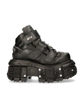 Lade das Bild in den Galerie-Viewer, New Rock Plateau Ankle Boots Metallic M-TANK008-C2 Black