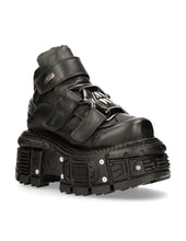 Lade das Bild in den Galerie-Viewer, New Rock Plateau Ankle Boots Metallic M-TANK008-C2 Black