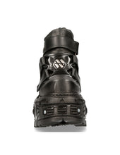 Lade das Bild in den Galerie-Viewer, New Rock Plateau Ankle Boots Metallic M-TANK008-C2 Black