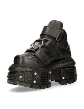 Lade das Bild in den Galerie-Viewer, New Rock Plateau Ankle Boots Metallic M-TANK008-C2 Black