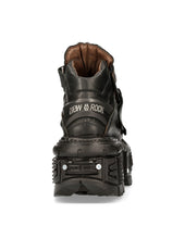Lade das Bild in den Galerie-Viewer, New Rock Plateau Ankle Boots Metallic M-TANK008-C2 Black
