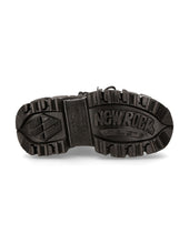 Lade das Bild in den Galerie-Viewer, New Rock Plateau Ankle Boots Metallic M-TANK106-C2 mit Panzersohle Schwarz