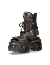 Load image into Gallery viewer, New Rock Plateau-Sandale Echtleder ANKLE BOOT BLACK TANK M-BIOS107-C3 Gladiator