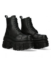 Load image into Gallery viewer, New Rock Shoes Boots Boots M-MILI084N-S5 Gothic Tank Collection Black Real Leather