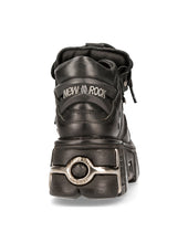 Lade das Bild in den Galerie-Viewer, New Rock Plateau Ankle Boots Metallic M-106-S1 Schwarz