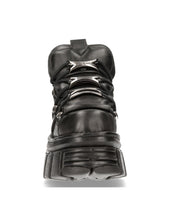 Load image into Gallery viewer, New Rock Plateau Ankle Boots Metallic M- 106-S29 Schwarz