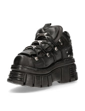 Load image into Gallery viewer, New Rock Plateau Ankle Boots Metallic M- 106-S29 Schwarz