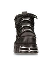 Load image into Gallery viewer, <tc>New Rock Plateau Ankle Boots Metallic M-106-VS1 VEGAN Black</tc>
