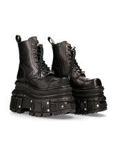 Load image into Gallery viewer, New Rock Shoes Boots Boots M-MILI083CCT-C4 Gothic Tank Collection Black Genuine Leather
