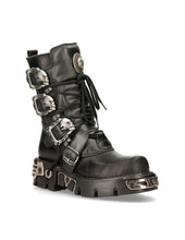 Load image into Gallery viewer, New Rock Shoes Shoes Boots Boots M.391-S1 Biker Boots Gothic Real Leather Skull