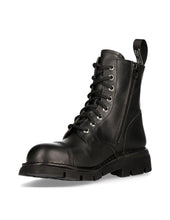 Lade das Bild in den Galerie-Viewer, New Rock Ankle Boot Metallic M-NEWMILI083-S1 Echtleder Schwarz