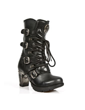 Load image into Gallery viewer, New Rock M-TR003-S1 Platform Genuine Leather Boots Black