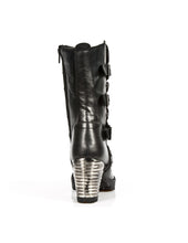 Load image into Gallery viewer, New Rock M-TR003-S1 Platform Genuine Leather Boots Black