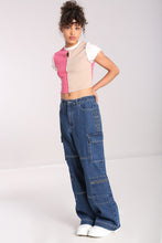 Lade das Bild in den Galerie-Viewer, Y2k Utility Demin Wide-Leg Jeans