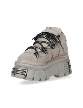 Load image into Gallery viewer, New Rock Platform Ankle Boots Metallic M-106-S1 Black