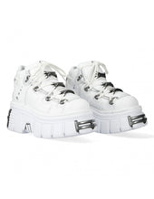 Load image into Gallery viewer, New Rock Platform Ankle Boots Metallic M-106-S1 Black