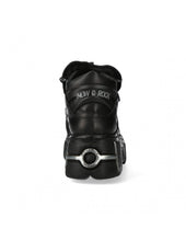 Lade das Bild in den Galerie-Viewer, New Rock Plateau Ankle Boots Metallic M-106LACE-S1 Schwarz