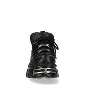 Load image into Gallery viewer, New Rock Platform Ankle Boots Metallic M-106-S1 Black