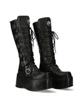 Lade das Bild in den Galerie-Viewer, New Rock Schuhe High Boots M-272-C55 Stiefel Gothic Echtleder mit Plattform