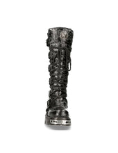 Load image into Gallery viewer, New Rock Schuhe High Boots M-272-CZ35 Stiefel Gothic Echtleder Vintage Flower Brokat