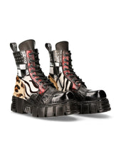 Lade das Bild in den Galerie-Viewer, New Rock Schuhe Shoes Boots Stiefel M-MILI245-S1 Patchwork