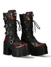 Load image into Gallery viewer, New Rock M-TR003-S1 Platform Genuine Leather Boots Black