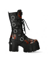 Load image into Gallery viewer, New Rock M-TR003-S1 Platform Genuine Leather Boots Black