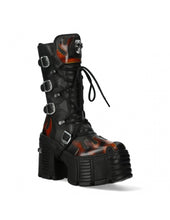 Load image into Gallery viewer, New Rock M-TR003-S1 Platform Genuine Leather Boots Black