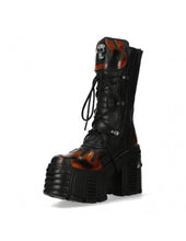 Load image into Gallery viewer, New Rock M-TR003-S1 Platform Genuine Leather Boots Black