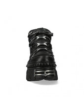 Load image into Gallery viewer, New Rock Platform Ankle Boots Metallic M-106-S1 Black