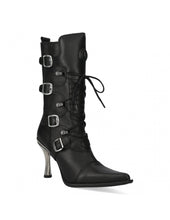 Load image into Gallery viewer, New Rock M-TR003-S1 Platform Genuine Leather Boots Black
