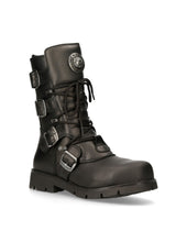Load image into Gallery viewer, New Rock Schuhe Boots M.1473 mit Stahlkappe Stiefel Bikerstiefel Gothic Skull