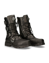 Load image into Gallery viewer, New Rock Schuhe Boots M.1473 mit Stahlkappe Stiefel Bikerstiefel Gothic Skull