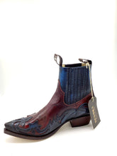 Lade das Bild in den Galerie-Viewer, Sendra Boots Stiefelette Navy/Rot Echtleder Western/Cowboy Exklusiv & Limitiert
