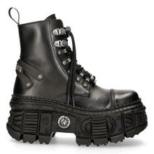 Lade das Bild in den Galerie-Viewer, New Rock Schuhe Ankle Boot Tank M-WALL047-C1 Schwarz Unisex