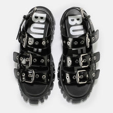 Lade das Bild in den Galerie-Viewer, Buffalo Boots Schuhe Lion Sandale Schwarz Vegan
