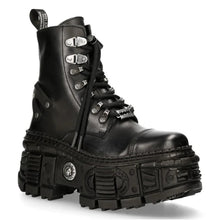 Lade das Bild in den Galerie-Viewer, New Rock Schuhe Ankle Boot Tank M-WALL047-C1 Schwarz Unisex