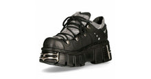 Load image into Gallery viewer, New Rock Shoes Boots Black Platform Platform Tower Real Leather Reflector