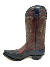 Lade das Bild in den Galerie-Viewer, Sendra Stiefel Western Cowboystiefel Biker Boots Exklusiv &amp; Limitiert Blau Rot

