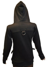 Load image into Gallery viewer, Women's Gothic Girl Hooded Jacket Hoodie Hooded Jacket D-Ring Thumb Holes Black