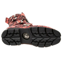 Lade das Bild in den Galerie-Viewer, New Rock Schuhe Gothic Stiefel Boots Leder M.1473-S46 Rot Camouflage