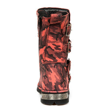 Lade das Bild in den Galerie-Viewer, New Rock Schuhe Gothic Stiefel Boots Leder M.1473-S46 Rot Camouflage