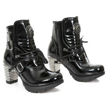 Load image into Gallery viewer, New Rock Shoes Women's Ankle Boots Heel Boots Gothic M.TR061 Patent Leather