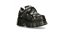 Load image into Gallery viewer, New Rock Shoes Boots Black Platform Platform Tower Real Leather Reflector