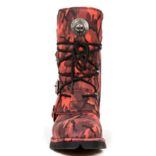 Lade das Bild in den Galerie-Viewer, New Rock Schuhe Gothic Stiefel Boots Leder M.1473-S46 Rot Camouflage