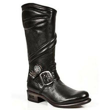 Load image into Gallery viewer, New Rock Boots Biker Boots Women's Boots Black Real Leather